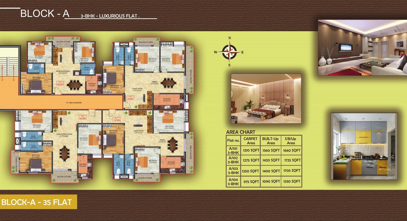 Floor Plan — Flats 101–104