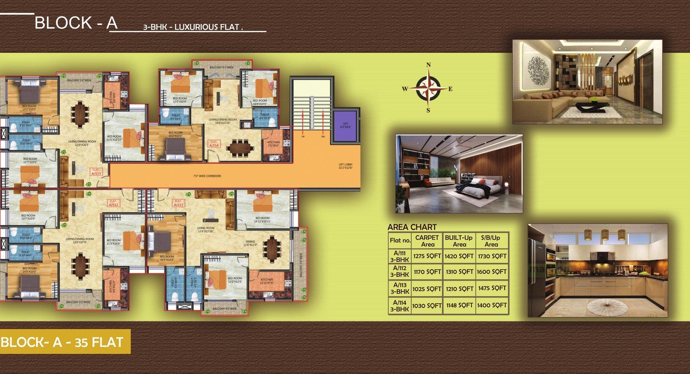 Floor Plan — Flats 111–114